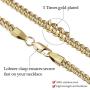 GOLD IDEA JEWELRY 5 Times Real 14k/ White Gold Plated Franco Link Chain 2.5mm/4mm Stainless Steel Bracelet and Necklace for Men Women