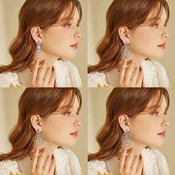 Hanpabum 13pairs Face Statement Earrings Hollow Face Hand Shaped Drop Dangle Earrings Set Platinum/Gold Plated Punk Style Jewelry