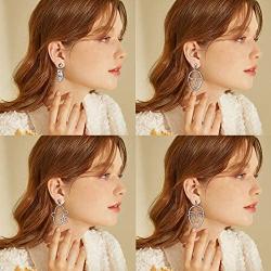 Hanpabum 13pairs Face Statement Earrings Hollow Face Hand Shaped Drop Dangle Earrings Set Platinum/Gold Plated Punk Style Jewelry