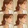 Hanpabum 13pairs Face Statement Earrings Hollow Face Hand Shaped Drop Dangle Earrings Set Platinum/Gold Plated Punk Style Jewelry