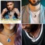 GoldChic Jewelry Personalized Photo Necklace for Men Women, Customized Round/Heart/Square Memory Picture Medallion Pendant Wheat Chain Hip Hop Jewelry, Multi Chain Length 18-30 inches (with Gift Box)