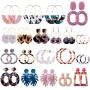 ABOJOY 20 Pairs Acrylic Earrings Statement Earrings Resin Drop Dangle Hoop Earrings Polygonal Bohemian Earrings set Fashion Jewelry Earrings for Women Girls