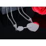 HUANIAN Stainless Steel Key to Heart Rainbow Crystal Couple Pendant Necklace for Gay & Lesbian Pride Promise