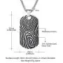 U7 Unique Fingerprint Pattern Dog Tags Necklace Men Vintage Enamel Finger Mark Charm Pendant, Customizable