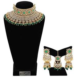 MUCH-MORE Indian Latest Bollywood Design Kundan Choker Bridal Traditional Necklace Set Wedding Jewellery for Women
