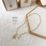 Obidos 14K Gold Plated Lock Star Dainty Toggle Necklace | Gold Necklaces for Women