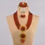 acuzv 6 Rows African Necklaces for Women Nigerian Beads Jewelry Set Wedding Bridal Party Jewelry Sets