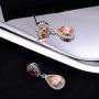 Pave Teardrop Earrings for Wedding Sterling Silver Double Pear Shaped CZ Cubic Zirconia Crystal Rhinestone Birthstone Dangle Earrings Bridal Jewelry for Bride Bridesmaids