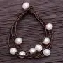 Cultured Freshwater Pearl Wrap Bracelet on Multi Strands Leather Beaded Jewelry for Women by Aobei Cultured Freshwater Pearl Wrap Bracelet on Multi Strands Leather Beaded Jewelry for Women by Aobei