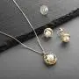 Mariell Freshwater Pearl Button Wedding Necklace and Earrings Gold Jewelry Set for Bridesmaids & Brides Mariell Freshwater Pearl Button Wedding Necklace and Earrings Gold Jewelry Set for Bridesmaids & Brides