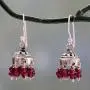 NOVICA Garnet .925 Sterling Silver Chandelier Jhumki Style Dangle Hook Earrings Traditional Grace NOVICA Garnet .925 Sterling Silver Chandelier Jhumki Style Dangle Hook Earrings Traditional Grace