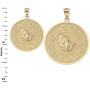 Solid 14k Yellow Gold Bible Verse Serenity and Lords Prayer Medal Pendant