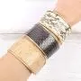 RIAH FASHION Bohemian Multi Layer Cuff Bracelet - Gypsy Statement Infinity Stackable Wrist Bangle Set Metallic Leopard Animal, Genuine Leather, Turquoise RIAH FASHION Bohemian Multi Layer Cuff Bracelet - Gypsy Statement Infinity Stackable Wrist Bangle Set Metallic Leopard Animal, Genuine Leather, Turquoise