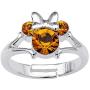 Disney Minnie Mouse Girls Jewelry, Silver Plated Crystal Head Ring, Size 4
