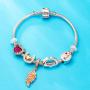 Sambaah Love Heart in Your Hand Charm Sterling Silver Finger Love Valentine Charm Bead for Bracelets/Gift for Family-Friends