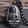 Natural Obsidian Necklace Healing Crystal Gemstone Pendant Hand Carved Stone Amulet Charm Jewelry