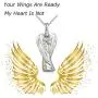 Angel Lady Urn Cremation Necklace Sterling Silver Guardian Angel Wings Urn Pendant for Ashes Keepsake Memorial Jewelry Angel Lady Urn Cremation Necklace Sterling Silver Guardian Angel Wings Urn Pendant for Ashes Keepsake Memorial Jewelry