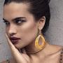 DAMLENG 4 Pairs Unique Boho Acrylic Hollow Round Teardrop Dangle Drop Leopard Earrings Set for Women Girls Square Water drop Hook Earrings Jewelry