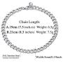 FindChic Curb Chain Bracelet for Men or Women 18K Gold Plated/Stainless Steel/Black Chunky Wrist Link Chains Bracelets for Boys 5MM 7MM 9MM 12MM Width 7.5/ 8.3 2 Length Options, with Jewelry Box