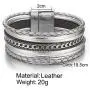 FINETOO Multilayer Leather Wrap Bracelet Handmade Braided Chain Cuff Bangle Alloy Magnet Buckle Bracelets for Women Girls Birthday Gift