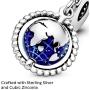 Pandora Jewelry Spinning Globe Dangle Cubic Zirconia Charm in Sterling Silver