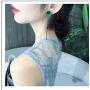 Eiffy Trendy Red Green Poppy Flower Black Long Line Bar Tassel Earrings for Women Charm Drop Dangle Earring Jewelry (Green)