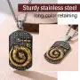 FindChic Mens Dog Tag Antiqued Finish Chinese Zodiac Sign Necklaces Stainless Steel 18K Gold Plated Kanji Pendants Customized Jewelry Birthday Gift