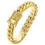 ROWIN&CO Mens Chain 18K Gold Stainless Steel Big Heavy Cuban Link Necklace/Bracelet Hip hop Jewelry with CZ Diamond Skull Chain Choker, 15mm Width, 8-35 Inch Lengths, (with Gift Box)