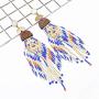 Beaded Tassel Earrings Dream-catcher Earrings Bohemian Statement For Girls Women Wood Multi Ear Jewelry