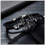Heavstjer Punk Alloy Spider Wristband Leather Cuff Bracelet