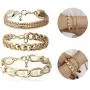 3Pcs Gold Plated Chain Bracelet Pearl Bracelet Set for Women Teen Girls 3Pcs Gold Plated Chain Bracelet Pearl Bracelet Set for Women Teen Girls