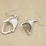 RechicGu Shark Hinged Moveable Tooth Jaws Skull Hell Demon Mouth Dangle Earrings Fancy Dress