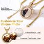 GoldChic Jewelry Personalized Photo Necklace for Men Women, Customized Round/Heart/Square Memory Picture Medallion Pendant Wheat Chain Hip Hop Jewelry, Multi Chain Length 18-30 inches (with Gift Box)