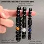 VLINRAS Zodiac Bracelet for Men Women, 8mm 10mm Natural Black Onyx Stone Star Sign Constellation Horoscope Bracelet Gifts