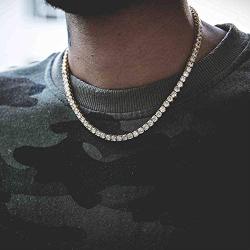 Zealmer Shoopic Hip Hop Mens Iced Out Tennis Chain Necklace 20'', 24''