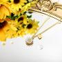 KissYan Sunflower Necklace for Women Girls, 18K Gold Plated Initial Pendant You My Sunshine Letter Dainty Circle Charm Necklace with 3A CZ Jewelry Gift for Valentines Mother Day (26 Alphabet A - Z)
