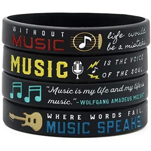 Inkstone Music Inspirational Bracelets with Quotes and Sayings About Music - Jewelry Accessories Gifts for Musicians Music Teachers Students Inkstone Music Inspirational Bracelets with Quotes and Sayings About Music - Jewelry Accessories Gifts for Musicians Music Teachers Students