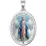 PicturesOnGold.com Miraculous Medal Necklace Color Oval Pendant - Available in Solid 14K Yellow or White Gold, or Sterling Silver PicturesOnGold.com Miraculous Medal Necklace Color Oval Pendant - Available in Solid 14K Yellow or White Gold, or Sterling Silver