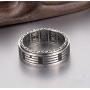 ALEXTINA Mens 8MM Stainless Steel Yin Yang Spinner Ring Ba Gua Feng Shui Eight Trigrams Signet Band