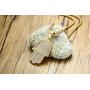 Mealguet Jewelry Gold Plated Stainless Steel Iced Out Crystal Studded Hamsa Hand of Fatima Pendant Necklace for Men with Chain