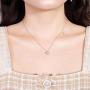 Qitian Jewelry Sky Blue Topaz Necklace - 925 Sterling Silver 1.47 CT Heart Necklace March Birthstone Necklace Pendant Birthday Anniversary Christmas Jewelry Gift for Women Girls
