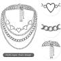 BVROSKI Lock Key Pendants Chains Necklace Set for Eboy Egirl Men Male Emo Goth Women Teen Girls Boys, Stainless Steel Jewelry Pack for Pants Punk Play