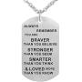 Kisseason Always Remember You are Braver Than You Believe Inspirational Gift Jewelry Pendant Necklace