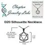 Clayton Jewelry Labs D20 Dice Silhouette Stainless Steel Necklace Clayton Jewelry Labs D20 Dice Silhouette Stainless Steel Necklace