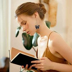 Halloween Earrings for Women Butterfly Skull Drop Dangle Earrings Thin Wire Long Dangling Earrings for Girls
