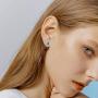 Turquoise Stud Earrings for Women Sterling Silver Triangle Cut Earrings Turquoise Jewelry Gift for Girls Mother