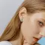 Turquoise Stud Earrings for Women Sterling Silver Triangle Cut Earrings Turquoise Jewelry Gift for Girls Mother