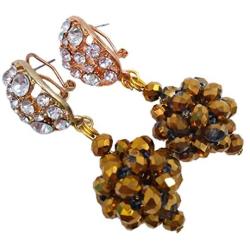 laanc Womens Girls Necklace Bracelet 5 Rows Gold AB and Colorful Crystal Beads African Jewelry Sets