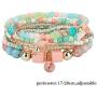 Udalyn 6 Sets Bohemian Stackable Bead Bracelets for Women Men Multilayered Bracelet Set Pendant Charm Stretch Bangles
