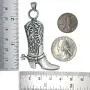Western Jewelry Cowboy Boots Cowgirl boot Country Texas Amulet Charm Silver pewter Mens Womens Unisex pendant necklace for men w Silver Ball Chain